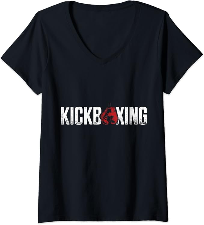 Womens Kickboxing Kick Boxing Workout VNeck TShirt